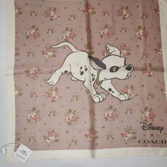 Coach X Disney Dalmation Rose Bouquet Silk Bandana - Picture 3 of 3